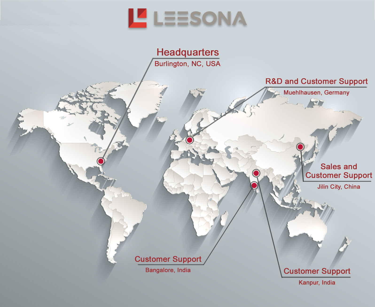 Worldwide Leesona locations